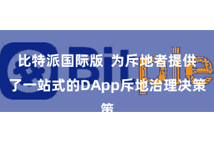 比特派国际版  为斥地者提供了一站式的DApp斥地治理决策